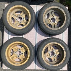 ❤️希少☆旧車☆当時物☆ALMEX☆13インチ アルミホイール夏タイヤ4本セット❣️の画像