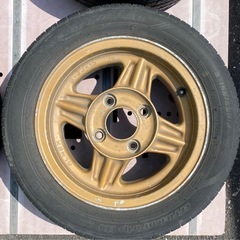 ❤️希少☆旧車☆当時物☆ALMEX☆13インチ アルミホイール夏タイヤ4本セット❣️の画像