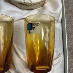 ADERIA COLOR 屠蘇器 セット 琥珀色 レトロ アンティークの画像