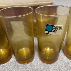 ADERIA COLOR 屠蘇器セット 琥珀色レトロ アンティークの画像