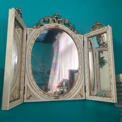 アンティーク　三面鏡　鏡　ゴージャス！の画像