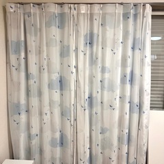 5月〆【ニトリの遮光・レースカーテン2枚セット （雲と鳥）】🕊️☁️
