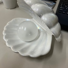 ☆値下げ☆O2504-193 シェルランプ ホワイト 年式表記無し 点灯確認済み 付属ボタン電池の劣化具合・寿命不明 キズ汚れ有りの画像