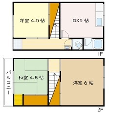 🤠賃貸戸建　 豊中市稲津町１丁目６－１４　阪急宝塚線　「庄内」駅　2階建3DK   - 豊中市