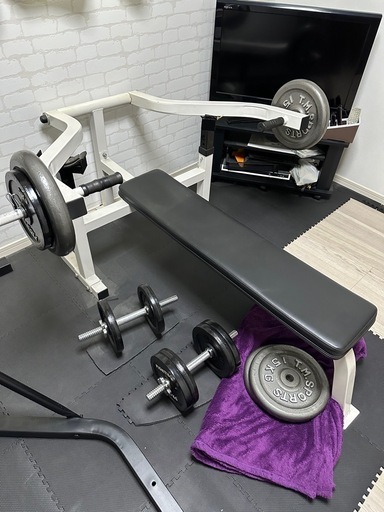 ※商談中　ベンチプレスマシン&ダンベル、ウエイト付き