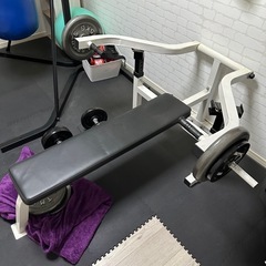 ※商談中　ベンチプレスマシン&ダンベル、ウエイト付きの画像