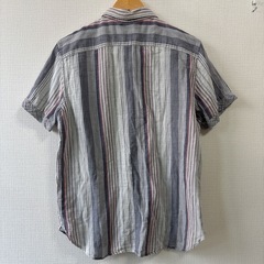 メンズ　半袖　シャツ　ストライプの画像