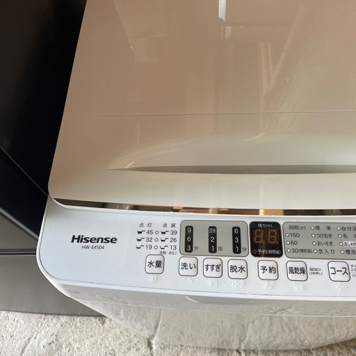 Hisense HW-E4504 2021年製全自動洗濯機　2-1132