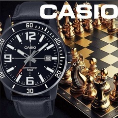 CASIO 腕時計 ブラック　シルバーメタリック　輸入モデル　日...