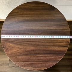 【組立済／サンプル品】サイドテーブル　丸型　木目調ブラウン　茶色　サークル型　丸天板　オシャレ　ミニテーブル　コーヒーテーブル　ナイトテーブル　未使用品の画像
