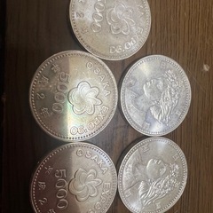 1990年大阪EXPO5000円硬貨　5枚の画像