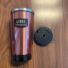 【リーブル】フタ付きタンブラー　2個セット (クリアブラック、クリアピンク)の画像