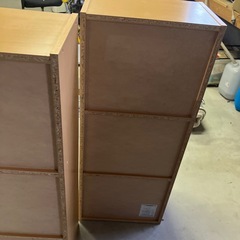 美品　山善 A4ファイル収納 カラーボックス KAB-3(NB)ナチュラル 2個の画像