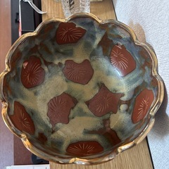 美濃焼　晃泉作　天目菊　菓子鉢の画像