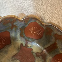 美濃焼　晃泉作　天目菊　菓子鉢の画像