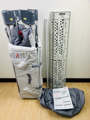 Aprica ココネルエアー ポータブル　ベビーベッド　折りたたみ グレーベアー