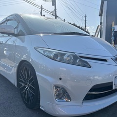 社外19インチアルミ ローダウントヨタ エスティマ アエラスGエディション★総額33万円★車検付 自動車税当社負担！両側パワスラ 後席モニター フルセグTV 社外ナビ 内外装良好♪カッコ良いです！の画像