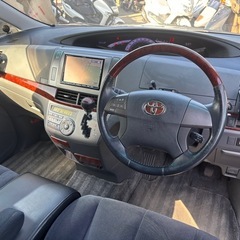 社外19インチアルミ ローダウントヨタ エスティマ アエラスGエディション★総額33万円★車検付 自動車税当社負担！両側パワスラ 後席モニター フルセグTV 社外ナビ 内外装良好♪カッコ良いです！の画像