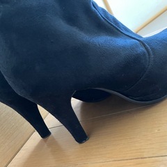 ニーハイブーツ　スエード　ブラックの画像
