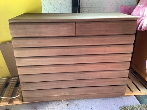 【リサイクルサービス八光】幅100.5㎝　桐製　洋風8段ハイチェスト