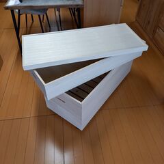桐衣装箱スノコ 2段(キャスター付） 衣装ケース クローゼット 着物収納 押入れ 収納タンス 着物用 着物入れ 収納ボックス 衣類収納 すのこの画像