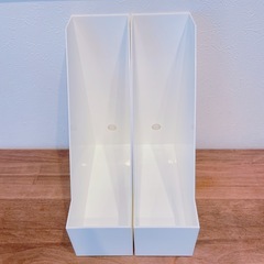 【お取引先決まりました】無印良品ファイルボックス　ホワイト2個　の画像