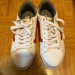 VANS スニーカー 白 赤 22cmの画像