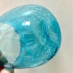 ★ 手作りの水色の可愛いオシャレなデザインのガラス コップ未使用 ★の画像