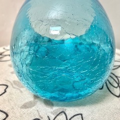 ★ 手作りの水色の可愛いオシャレなデザインのガラス コップ未使用 ★の画像