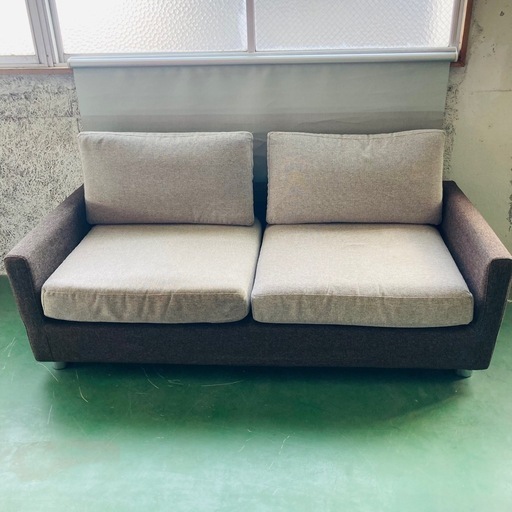 値下げ　美品　ニトリ　2人掛けソファ　NITORI ファブリックソファ　ブラウン系