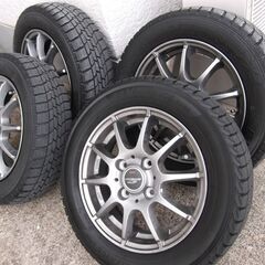 軽自動車◆A-TECH シュナイダー13インチ＋42 PCD100 155/65R13 タイヤホイール4本セット スタッドレスUSED品の画像