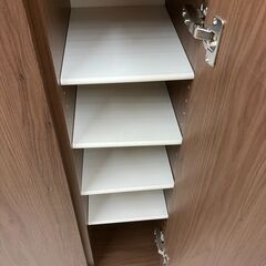 大川家具 シューズボックス 鏡付き No.2026● ※現金、クレジット、スマホ決済対応の画像