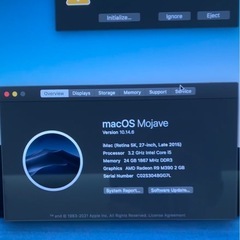 iMac (Retina 5K, 27-inch, Late 2015) プロセッサ3.2 GHz Intel Core i5/メモリ24GB/Apple/ジャンクの画像