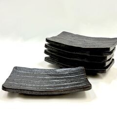 和食器 焼物皿 脚付 長角皿 ５枚セット