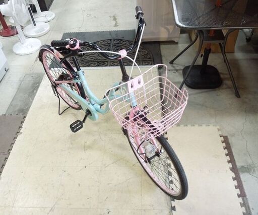 ラブマジック 22インチ 子供用自転車 ピンク/ミント/ブラック カゴ付き カギ2本あり 札幌市東区 新道東店