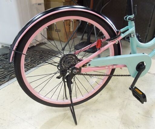 ラブマジック 22インチ 子供用自転車 ピンク/ミント/ブラック カゴ付き カギ2本あり 札幌市東区 新道東店