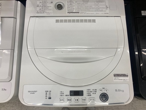 【愛品館江戸川店】保証充実　シャープ　2021年製　5.5kg全自動洗濯機　ES-GE5E-W