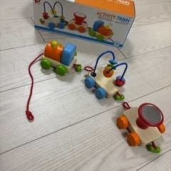 木製トレイン　ピントーイ　子供おもちゃ