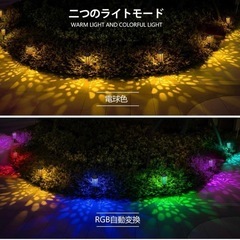 新品 4個セット　ソーラーライト 屋外 ガーデンライト RGB 自動センサー点灯消灯の画像