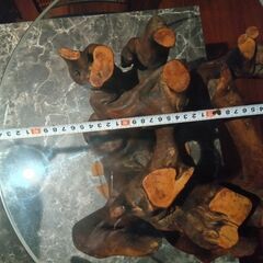 流木 円形テーブル 約45cm 高さ 約33cm 直径の画像