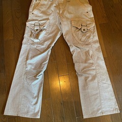 EDWIN505KHAKIチェックカーゴワークペインターパンツデ...