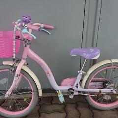 ディズニープリンセスゆめらぶ18インチ自転車【中古】の画像