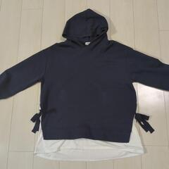 【新品同様】レディースパーカー L ネイビーの画像
