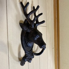 鉄製　鹿のオブジェフックの画像