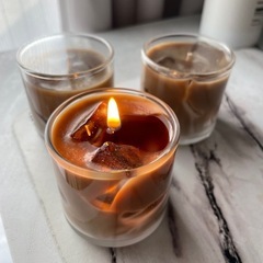 ミニサイズ　カフェラテキャンドル　2個セット