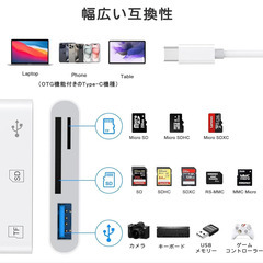 📱夏前早割セール【新品未使用】スマホ用 3in1 SDカードリーダー Type-C OTG機能 写真 動画 データ転送 高速 軽量 コンパクト Android対応 検索ワード：スマホ用 SDカードリーダー 3in1 Type-C OTG 写真 動画 データ転送 高速 軽量 コンパクト Android対応の画像