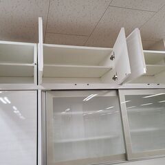 J9173　NITORI　ニトリ　上置き付きキッチンボード　リガーレ50GH-180　ホワイト　クリーニング済み【リユースのサカイ柏店】参考価格223,500円の画像