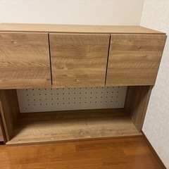 LOWYA【完成品】ゴミ箱収納付き食器棚[幅120]の画像