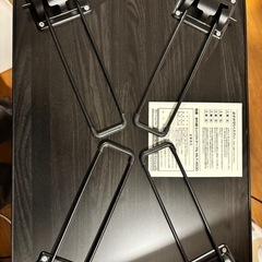山善(YAMAZEN) ローテーブル 折りたたみ 幅45×奥行30×高さ20cm コンパクト ミニ 折れ脚 簡易タイプ 一人暮らし 完成品 ブラック MLT-4530(GBK)の画像