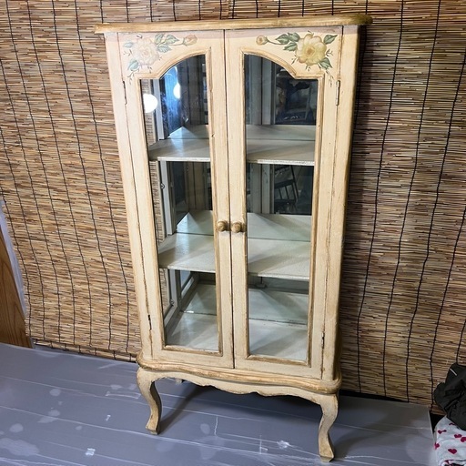 ロココ調 キュリオケース アンティーク シャービー加工 ヴィンテージ